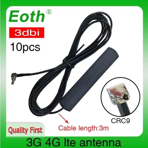 10pcs Eoth 3G 4G antenna 3dbi CRC9 4G LTE patch antena 4G router antenne with 3m cable for Huawei router modem repeater antennas