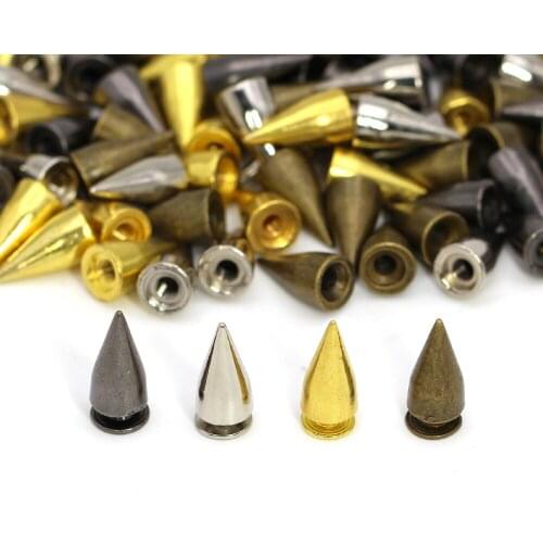 100Pcs 7x14mm Mixed Spikess Metal Cone Rivets For Leather Pank Studs And Spikes On Clothes DIY Belt/Bags Leathercraft Decoration