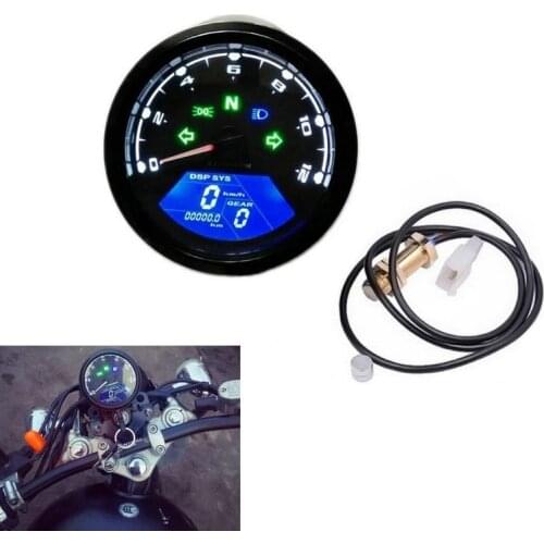 12V LED Motorcycle Odometer Bike Speedometer Digital Backlight Night Tachometer Gauge Panel Motorcycle Odometer 12000RPM