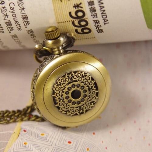 2012 shipping hot sale new men women lady flower mini bronze Pocket Watch Antique wp085