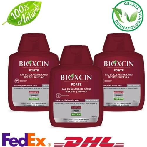 3 Pieces Bioxcin Forte Anti Hair Loss Shampoo For All Hair Type, 10 fl oz - 300ml - Express Delivery