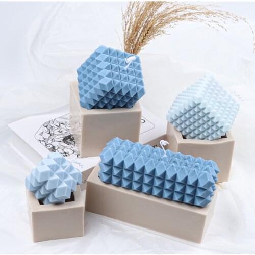 3D Irregular Awl Bubble Silicone Candle Mold Sharp Corners Cuboid Making Wax Plaster Artwork Cube Resin Soap Rectangle Molds