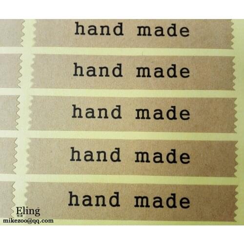 6000 stickers/lot 72x17mm Handmade Self-adhesive kraft paper sealing label sticker for hand made diy, Item No. TK29