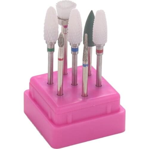 7Pcs Electric Nail Drill Bits Bits for Smooth Shiny Nails w/ Storage Case