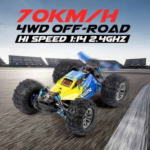 70KM/H RC Car Bigfoot Off-road 4WD Brushless Motor Hydraulic Shock Absorption Alloy Frame Metal Base 45 Degree Climbing RC Toys