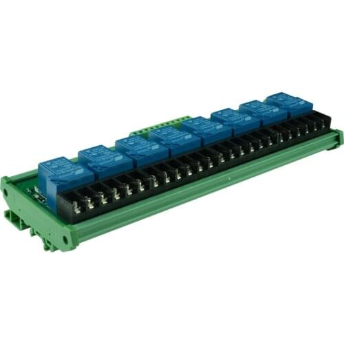 8 channel high-current Trigger Voltage relay module 30A, 5V 12V and 24V input, DIN rail mount PLC industrial control module