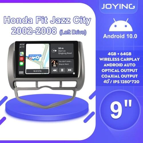 Joying 9 inch Android10 Car Radio Stereo Multimedia Player For Honda Fit Jazz City 2002-2008 GPS DSP SPDIF Carplay Android Auto
