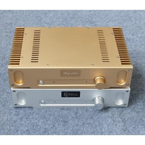 Gold / Silver 1969 all aluminum amplifier chassis / Class A amplifier shell / AMP Enclosure / case / DIY box (336*75*208mm)