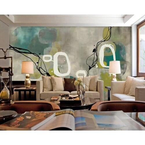 Custom 3D large mural,retro blue circle color abstract painting papel de parede ,living room TV wall bedroom wallpaper