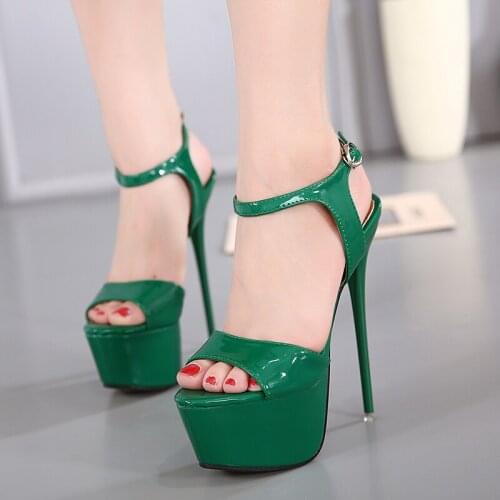 High Heel Platform Sandals Shoes Ladies 16cm Sexy Open Toe Pumps Wedding Party Dress Shoes Summer Leather Sandals