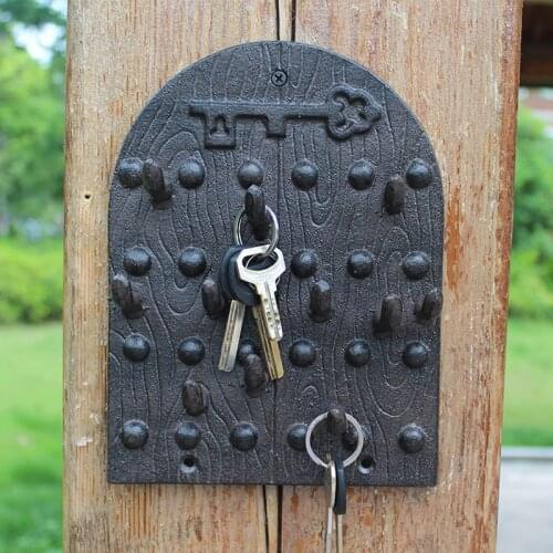 Vintage Cast Iron Wall Key Hooks Plaques With 11 Hangers Home Garden Wall Decor Retro Heavy Metal Hooks Plate For Ring Key Chain