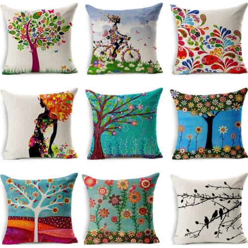 Home Pillow Cushion Cotton Decoration Cover Square Cases Fashion Car Linen