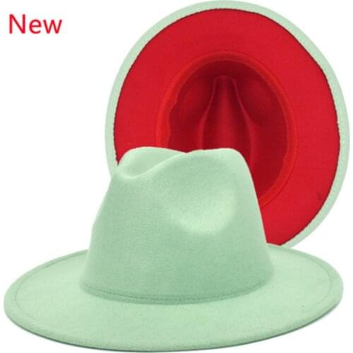 Two-tone fedora hat wholesale British felt retro jazz hat top hat woolen hat retro top hat black top hat кепка мужская