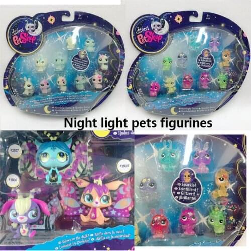 Hasbro LPS Littlest Pet Shop Dolls Night Lights Mini Animals Cat Dog Action Figures Toy Model Collection Cute Pets Figurines Toy
