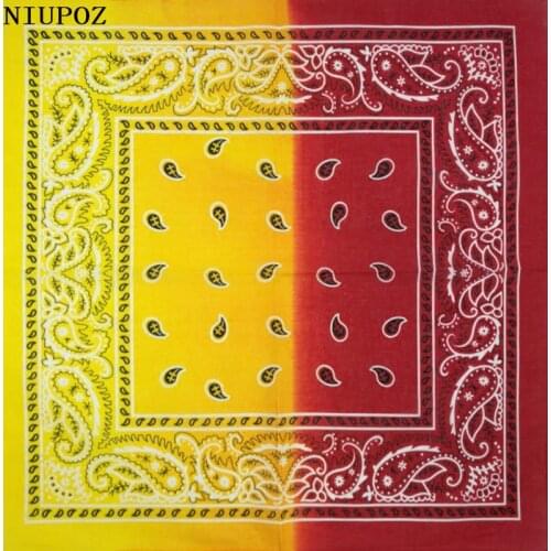 New Gradient Color Hip hop Cotton Bandana Scarf Square Headband Scarf Cashew turban Gifts For Women/Men/Boys/Girls 55cm*55cm