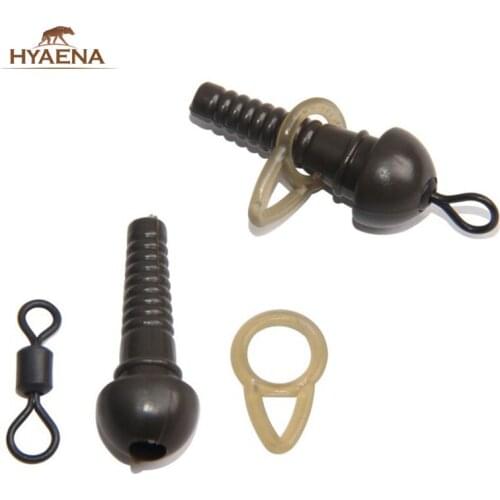 Hyaena 18pcs Carp Fishing Terminal Tackle Safety Sleeves Running Rings Matte Black Carp Fishing Swivels