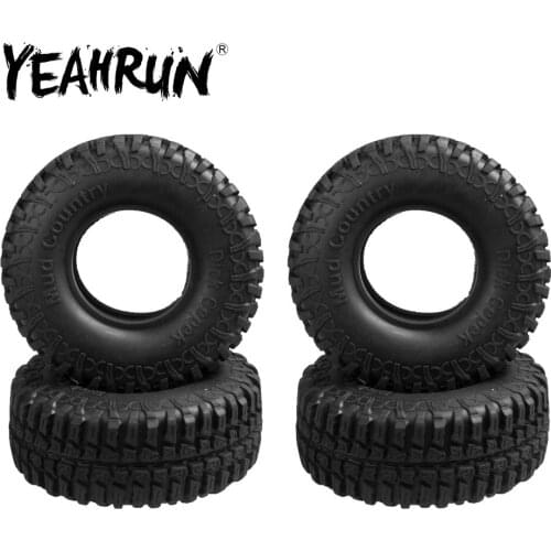 YEAHRUN 1/4Pcs Wear-resisting 100mm 1.9 inch Wheel Rim Rubber Tires for Axial SCX10 1/10 RC Rock Crawler Car Parts