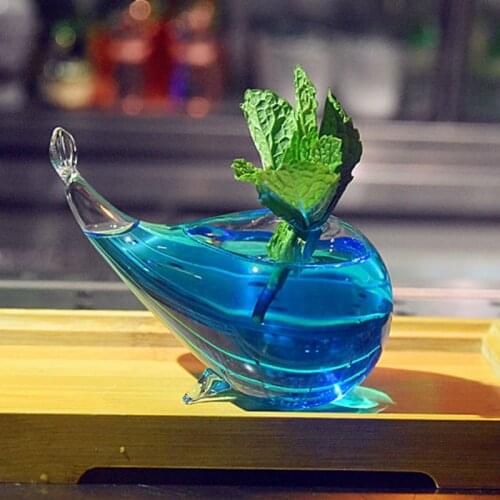 Creative Whale Cocktail Glass Martini Agave Vodka Margaret Brandy Beer Lead Free Glass Bar Party Club Personality Cup Drinkware