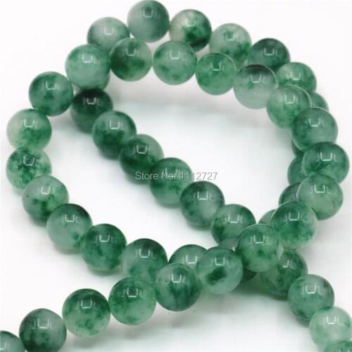 4-12mm Green Chalcedony Tourmaline Crafts Loose DIY Round Beads Semi Finished Stones Balls Gifts Jewelry Making Christmas Gifts