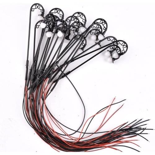 10pcs 1:150 Model Garden Lamppost Lamp Single Head Wires Bulbs Model Lights with Wires&Bulbs for Landscape Model Toys