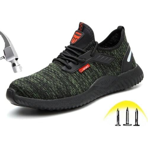 Steel Toe Cap Safety Boots Men Puncture Proof Slip resistant Protective Footwear Breathable Lightweight Safety Work Shoes Black