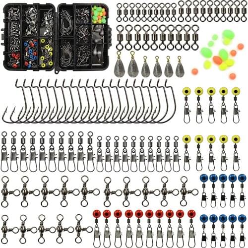 Carp Fishing Tackle Kit With Jig Hooks fishing Sinker weight fishing Swivels Stop Beads Boilie Bait Screw Accessories tackle box