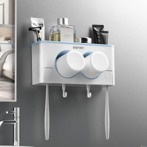Toothbrush Holder Bathroom Accessories Set Multifunctional Wall Mount Bathroom Storage Organization Toothbrush Rack