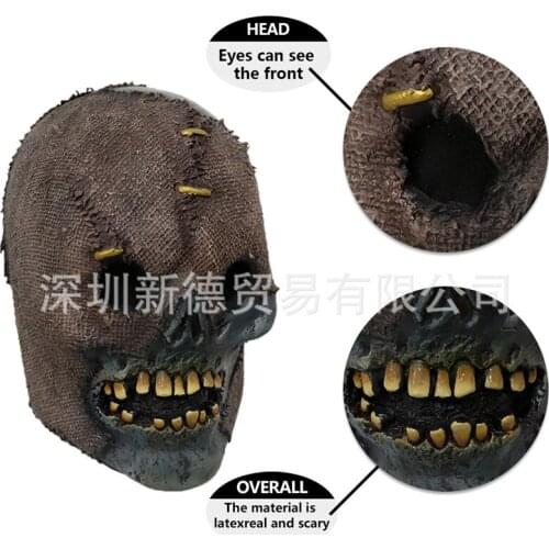 2021 New Scary Stone Figures Mask Horror Gold Tooth Figure Latex Mask Cosplay Party Costume Mask