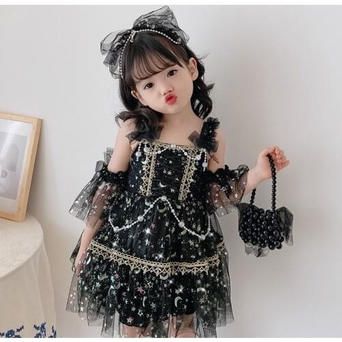 2021 New Girls Spanish Royal Dress Kids Lolita Princess Dresses Children Birthday Wedding Vestidos Baby Girl Boutique Clothing