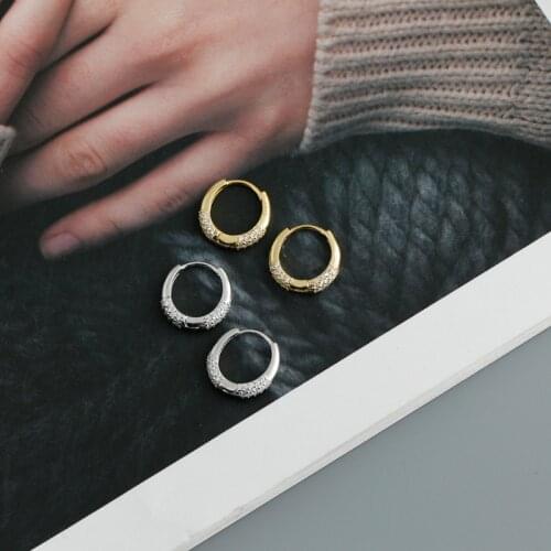 New Arrivals Micro-Inlaid Zircon Round Shape Hoop Earrings Light Luxury Womens Drop Earrings Vintage Jewelry Accessories