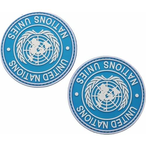 United Nations Logo 3D PVC Epoxy Armband Army Tactics Morale Blue Badge Clothing Backpack Hat Jacket Outdoor Sports Patch