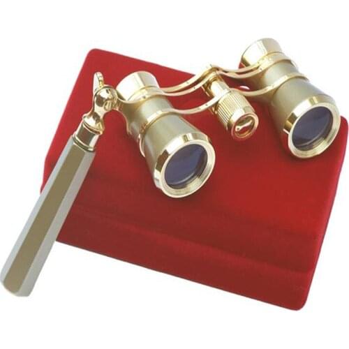 Genuine telescope 3X25 opera binoculars with handles ladies metal binoculars for watching games and concerts elegant telescope