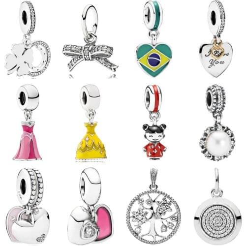 PDD DZ 55 925 sterling silver spring new charm pendant with DIY bracelet necklace jewelry gift carving suitable for women