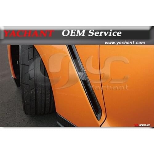 Matte FInish Carbon Fiber OEM Front Fender Air Vents Duct A Pair CF Fit For 2008-2013 R35 GTR