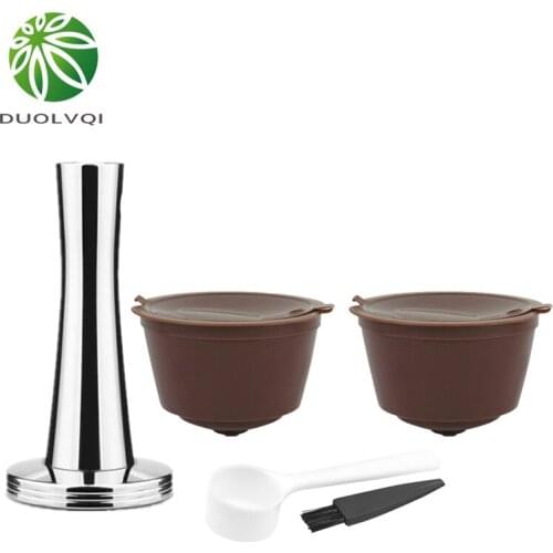 Food Grade PP Refillable Coffee Capsules Stainless Steel Coffee Tampers Powder Hammer For Nescafe Dolce Gusto Capsules Machine