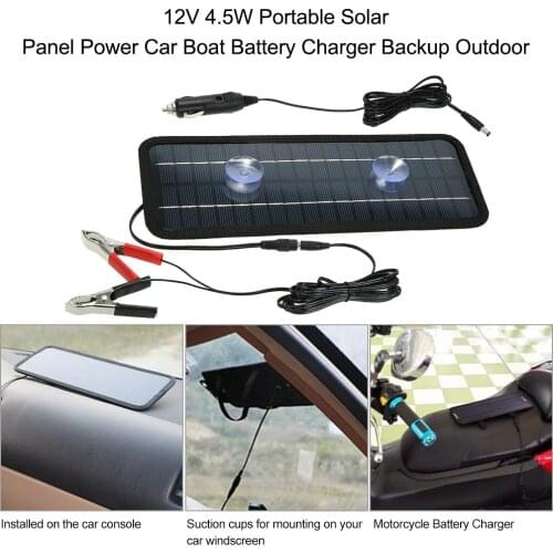 Car-styling 18V 4.5W Portable Solar Panel Power Car Boat Battery Charger Backup Outdoor