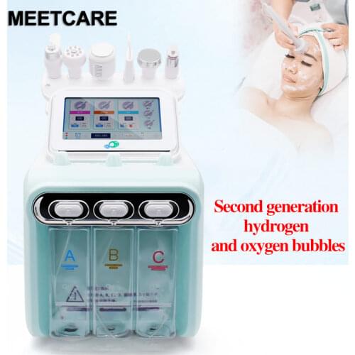 Pro 6in 1 Hydra Dermabrasion H2O2 Water Oxygen Jet Peel Skin Lifting Spa Facial Hydro Microdermabrasion RF Vacuum Face Clean