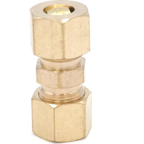 Fit 5/16" Tube OD Straight Compression Union Brass Pipe Fitting Connector