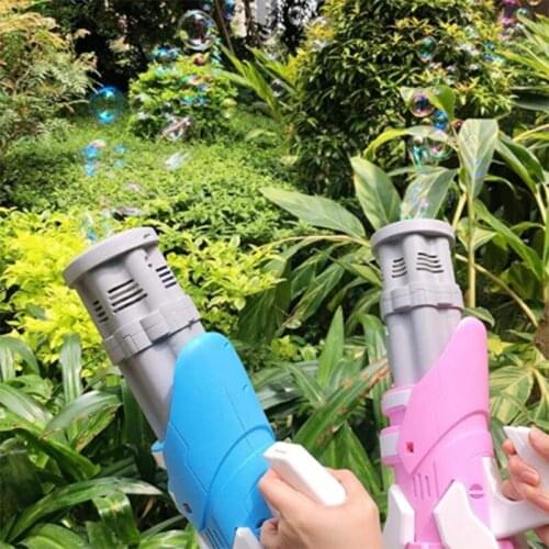 Gatling Bubble Machine 2021 Upgrade Music Flash Bubble Machine Gun Electric Bubble Machine Kids Automatic Electric Bubble Maker