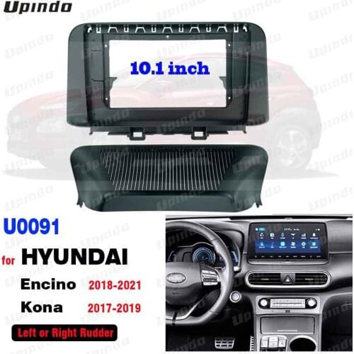 2 Din 10.1 Inch Car Radio Fascia Panel Frame for HYUNDAI Encino Kona 2017-2021 Dashboard ABS+PC Plastic Installation Trim Kit