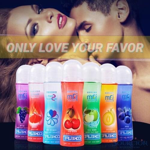 Sourcion 100ml Edible Fruit Flavor Orgasms Body Massage Oil Lube Anal Water Based Lubricants Oil for Women Adult Products