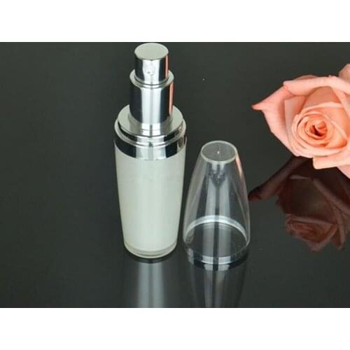 15ml/30ml/60ml/100ml silver acrylic lotion bottle silver emulsion dispenser,lotion press pump bottle 100pcs