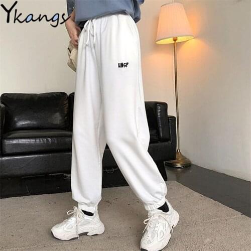 Joggers High Waist Pants Baggy Pants Women Solid Black Harajuku Sweatpants for Women Harem Pants Streetwear Womens Sports Pants