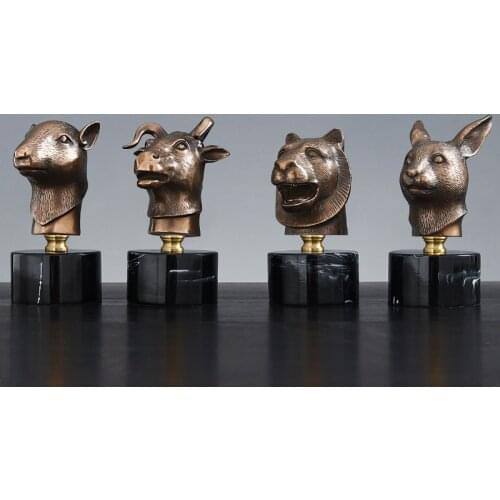 Nordic Art Resin Animal Decoration Zodiac Full Set Simple Living Room Bedroom TV Cabinet Office Crafts Decoration Birthday Gift