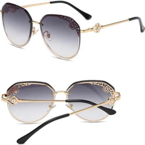 High Quality Metal Sun Glasses For Women Luxury Design Boutique Sunglasses Female Gradient Lens Elegant Shades Oculos De Sol