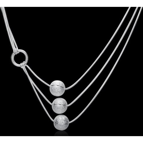 Special offer hot 925 Sterling Silver fashion Jewelry Frosted beads Pendant necklace For Women party Wedding Christmas gifts