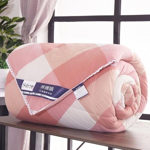 Winter Double Duvet Thick Warm Quilted Quilts Spring Autumn Weighted Blanket Bedroom Soft Comforter Quilt King Queen Twin Size