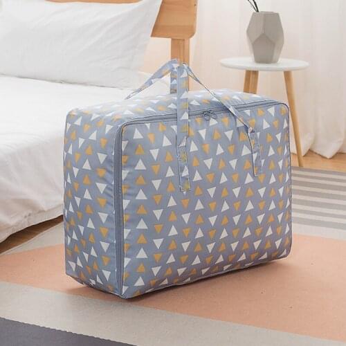 Wardrobe Moisture-Proof Storage Bag For Quilt Clothing Packing S/M/L/Xl Foldable Organizer Geometry Printing Portable Travel Ca
