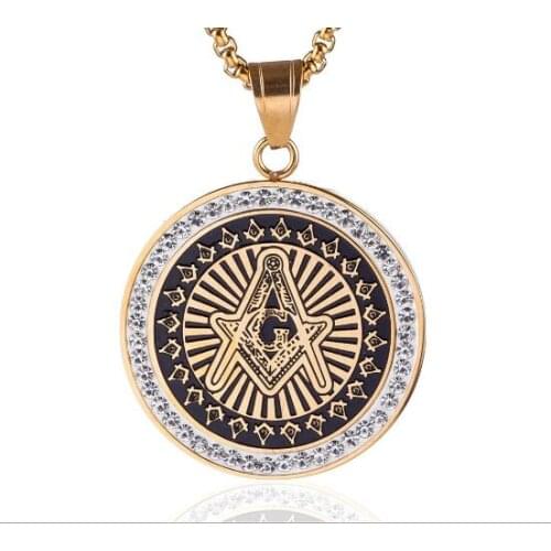 Titanium Free Mason Pendant Freemason Masonic Pendant Necklace All Seeing Eye Pendant DIY Jewelry Making Finding Accessory 12pcs