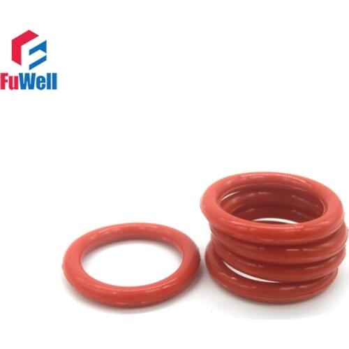 20pcs 2.4mm CS O Ring Seal Red Silicon 36mm-68mm OD Oring Sealing Gasket 55Shore VMQ O Type Ring Seals Gasket Gromment